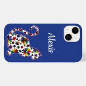 Blume-Doodle-Katze LGBTQ+-Regenbogen-POC-Stempelfl Case-Mate iPhone Hülle (Rückseite (Horizontal))