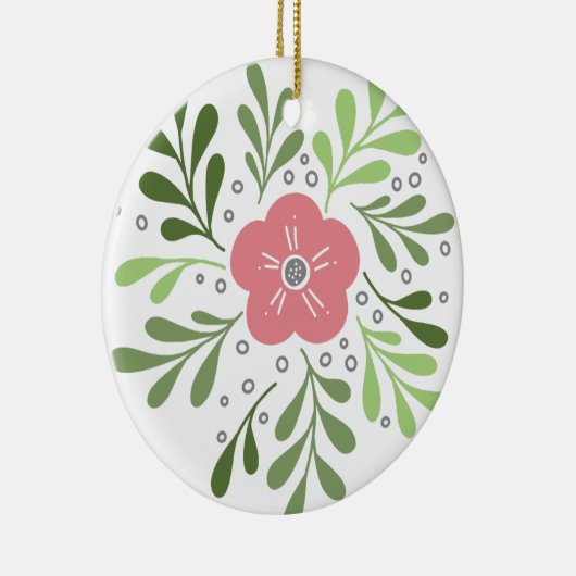 Blume Doodle Keramik Ornament (Rechts)