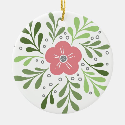 Blume Doodle Keramik Ornament (Vorne)