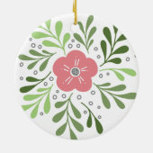 Blume Doodle Keramik Ornament (Hinten)