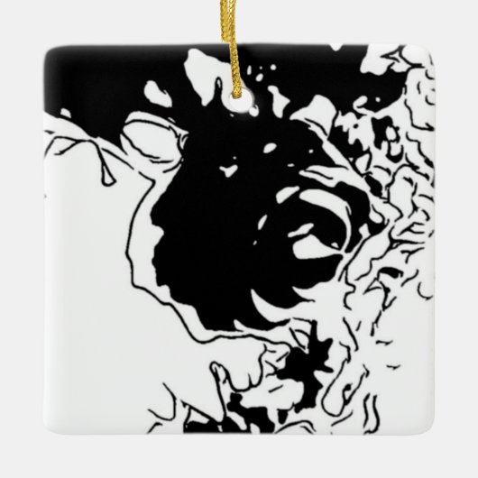 Blume Doodle Keramikornament (Vorderseite)