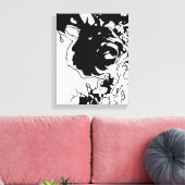 Blume Doodle Leinwanddruck (Insitu (Wohnzimmer))
