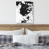 Blume Doodle Leinwanddruck (Insitu (Schlafzimmer))