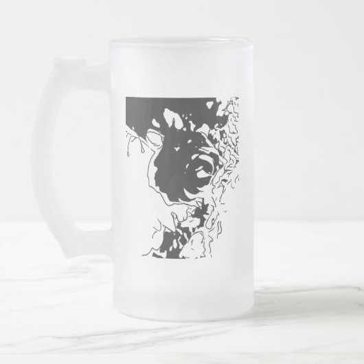 Blume Doodle Mattglas Bierglas (Links)