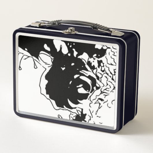 Blume Doodle Metall Brotdose (Vorderseite)