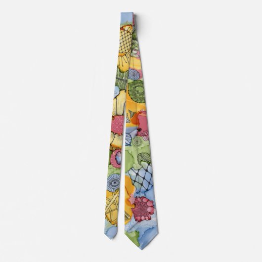 Blume Doodle Neck Tie Krawatte (Rückseite)