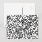 Blume Doodle Postkarte (Vorne/Hinten)