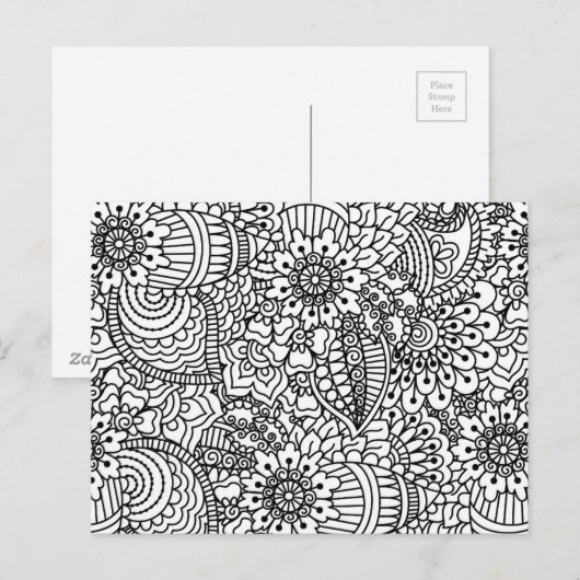 Blume Doodle Postkarte (Vorne/Hinten)