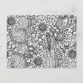 Blume Doodle Postkarte (Vorderseite)