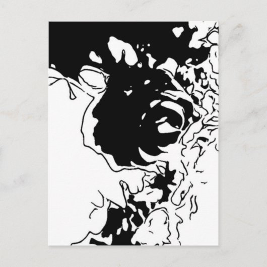 Blume Doodle Postkarte (Vorderseite)