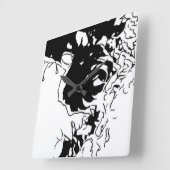 Blume Doodle Quadratische Wanduhr (Winkel)