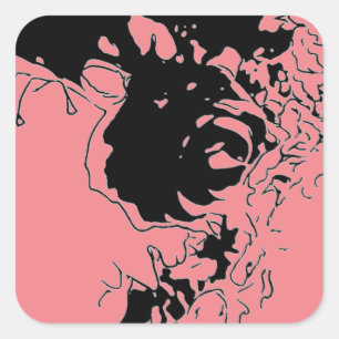 Blume Doodle Quadratischer Aufkleber