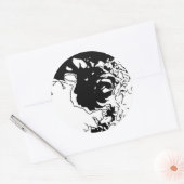 Blume Doodle Runder Aufkleber (Umschlag)