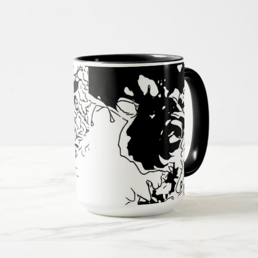 Blume Doodle Tasse (VorderseiteRechts)