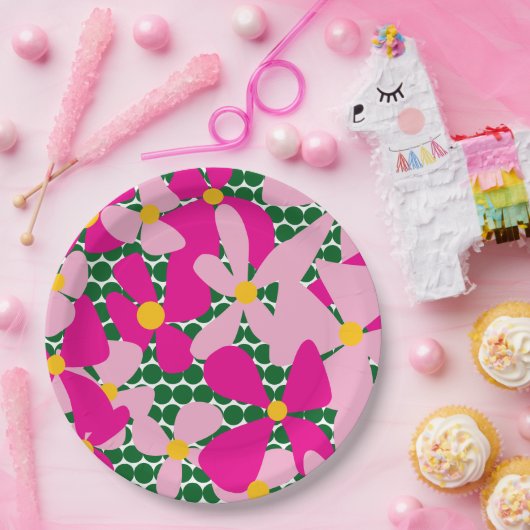 Blume Doodle Throw Kissen Pappteller (Party)