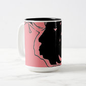 Blume Doodle Zweifarbige Tasse (Vorderseite Links)