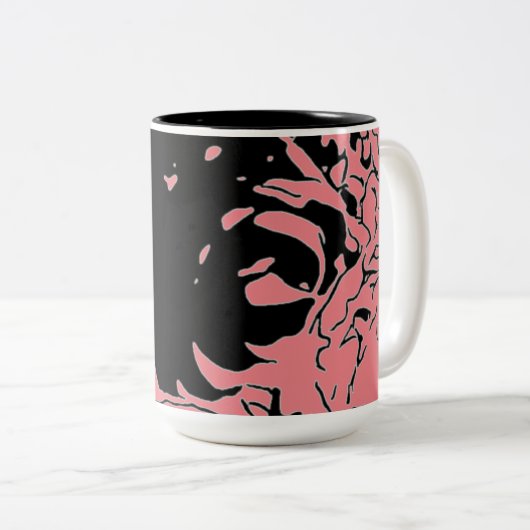 Blume Doodle Zweifarbige Tasse (VorderseiteRechts)