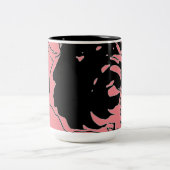 Blume Doodle Zweifarbige Tasse (Mittel)