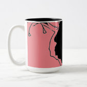 Blume Doodle Zweifarbige Tasse (Links)