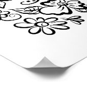Blume Doodles - Ihr Farbplakat Poster (Ecke)