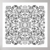 Blume Doodles - Ihr Farbplakat Poster (Vorne)