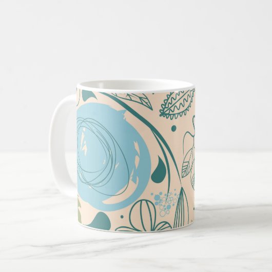 Blume Doodles Kaffeetasse (Vorderseite Links)