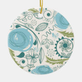Blume Doodles Keramik Ornament (Vorne)