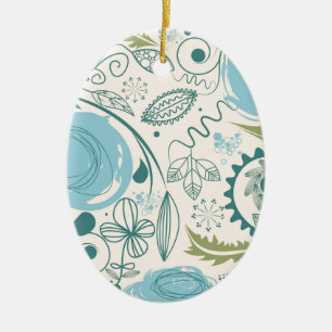 Blume Doodles Keramik Ornament