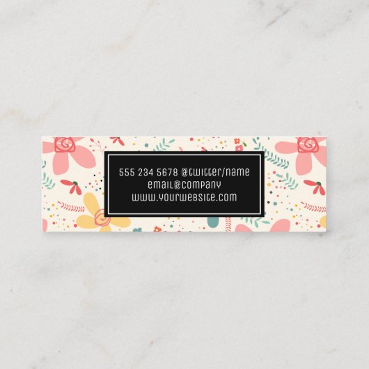 Blume Doodles Mini Visitenkarte (Rückseite)