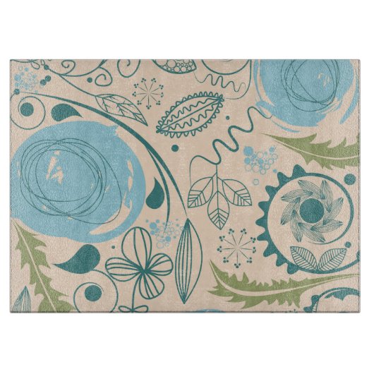 Blume Doodles Schneidebrett (Vorderseite)