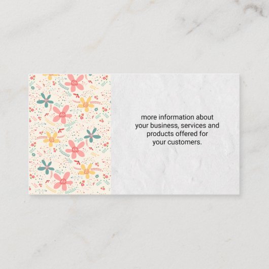 Blume Doodles Visitenkarte (Rückseite)