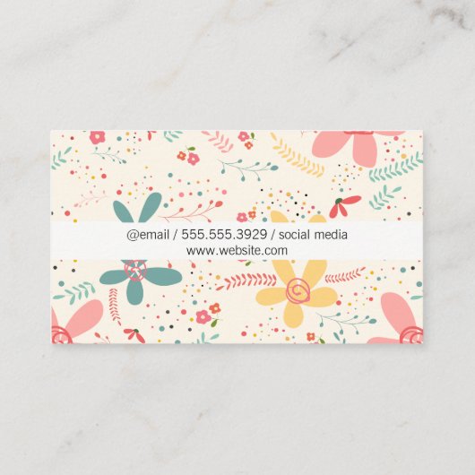 Blume Doodles Visitenkarte (Rückseite)