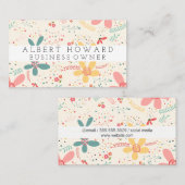 Blume Doodles Visitenkarte (Vorne/Hinten)