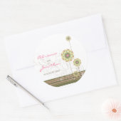 Blume Dots Wirbel Gastgeschenk Hochzeit Etikett Au Runder Aufkleber (Umschlag)