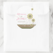 Blume Dots Wirbel Gastgeschenk Hochzeit Etikett Au Runder Aufkleber (Tasche)