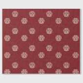 Blume Double Xi Muster Chinesische Hochzeit Geschenkpapier (Flach)
