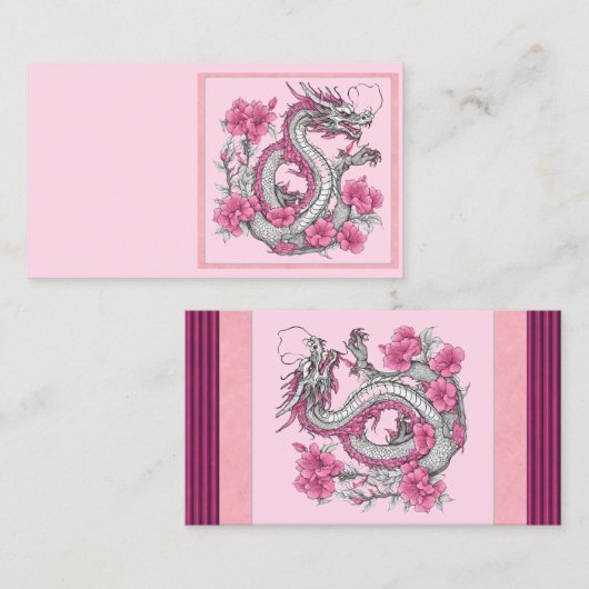 Blume Dragon Business Card Visitenkarte (Vorne/Hinten)