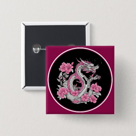 Blume Dragon Button (Vorne & Hinten)