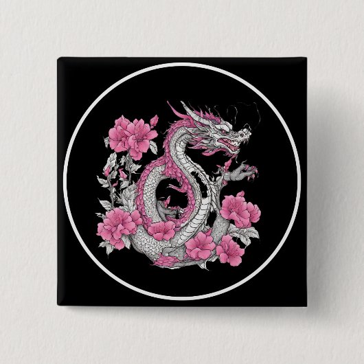 Blume Dragon Button (Vorderseite)