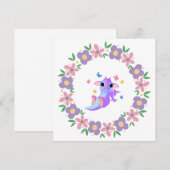 Blume Dragon Einladung (Vorne/Hinten)