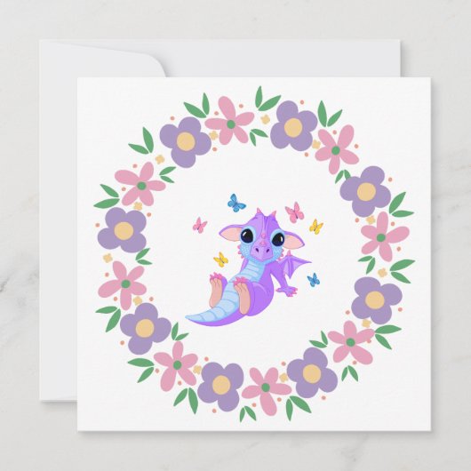Blume Dragon Einladung (Vorderseite)