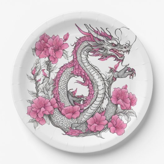 Blume Dragon Paper Plate Pappteller (Vorderseite)