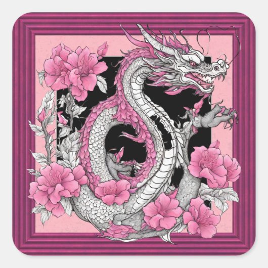 Blume Dragon Sticker (Vorderseite)