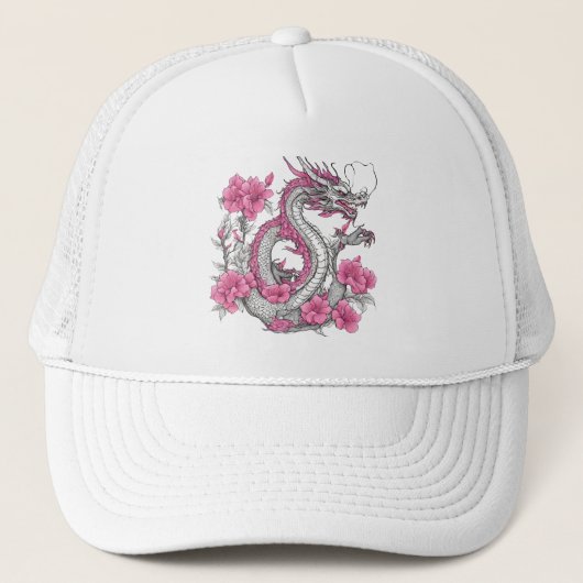 Blume Dragon Trucker Hat Truckerkappe (Vorderseite)