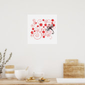 Blume Dragonfly Art Poster (Küche)