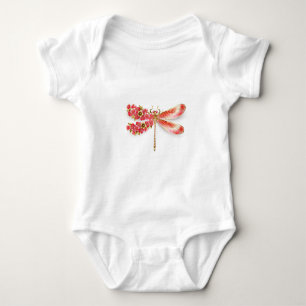 Blume Dragonfly mit Schmucksakura Baby Strampler