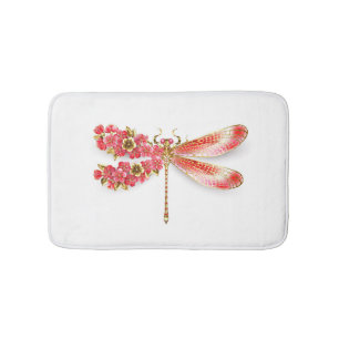 Blume Dragonfly mit Schmucksakura Badematte