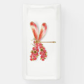Blume Dragonfly mit Schmucksakura Banner (Vertikal)