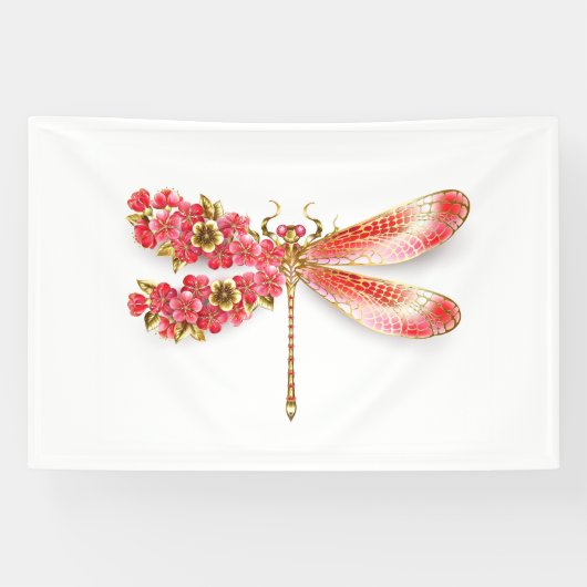 Blume Dragonfly mit Schmucksakura Banner (Horizontal)