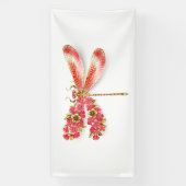 Blume Dragonfly mit Schmucksakura Banner (Vertikal)